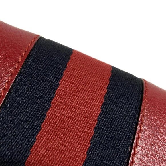 Auth GUCCI Dionysus 421970 Red Navy Leather Shoulder Bag - Picture 14 of 15